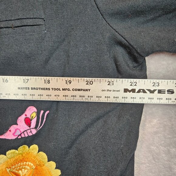 The Quaker Factory Embroidered Jacket Womens L Flwoers Butterflies floral retro - Picture 7 of 12